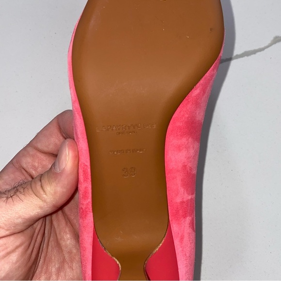 NWOT Lafayette 148 New York pink suede scarlet heels - Picture 10 of 10